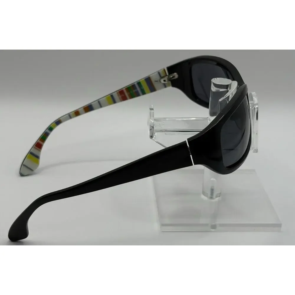Tommy Hilfiger Sunglasses TH8075 BLK-3 Black Wrap Stripe Arms 59mm